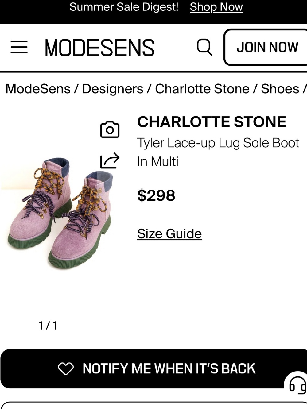 Charlotte Stone Tyler Suede Lace-Up Ankle Boots in Lavender and Green NWT NIB - Picture 7 of 7